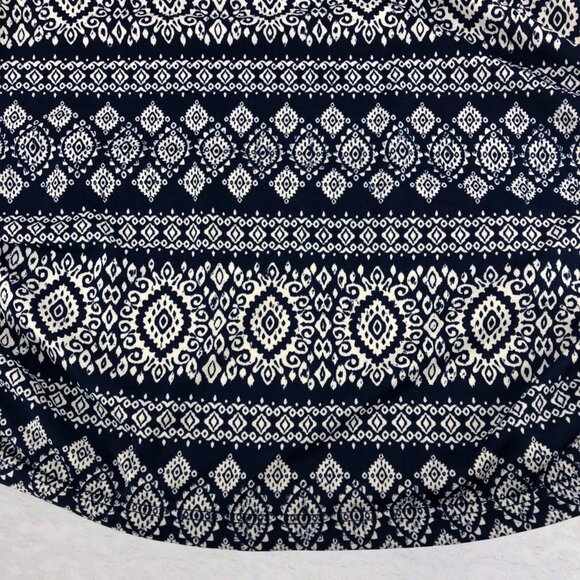 Agenda Dark Blue and White Cold Shoulder Scoop Neck Top Size S - Picture 9 of 12